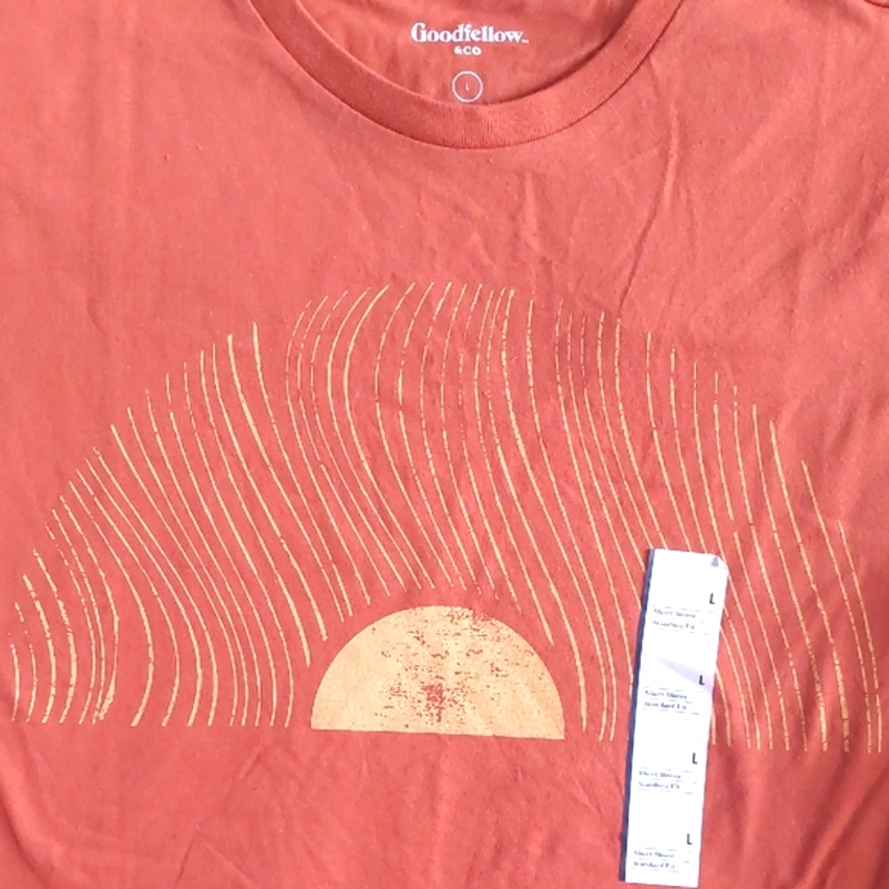 NWT Goodfellow & Co Rust Sunset Sunrise Graphic Tee Size L